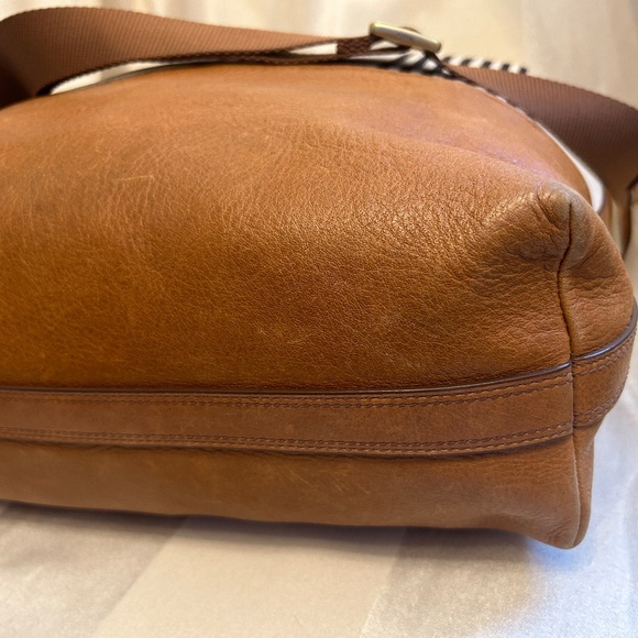 ππ» Fossil Maya Tote Shoulder Bag Leather and Canvas - Picture 10 of 14